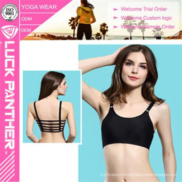 Hot Sale Sexy Fashion Ladies Solid Black Color Sport Bra